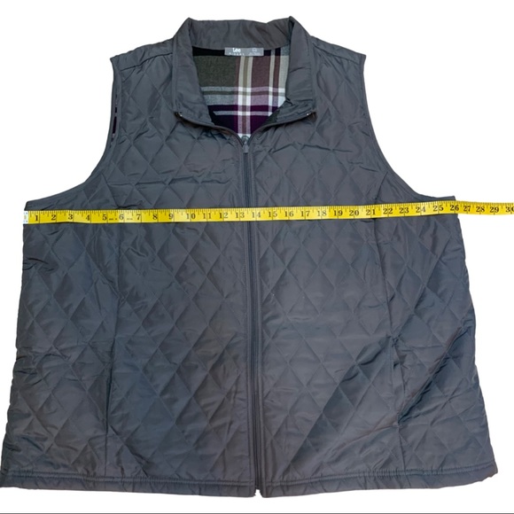 Riders by Lee Women’s Vest. Gray w purple plaid. - Picture 5 of 6